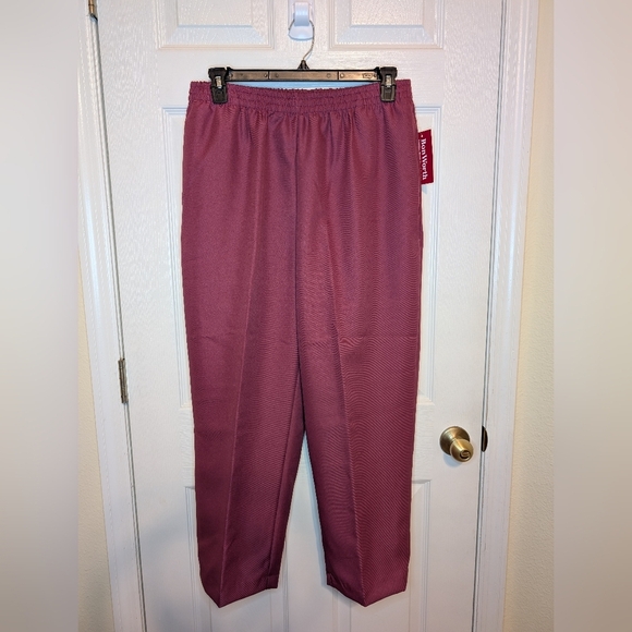 BonWorth Pants Women's Petite Large Elastic Waist Pull On Mauve Rose Canyon NWT! - Picture 1 of 4